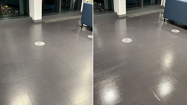 before and after vinyl floor deep cleaning