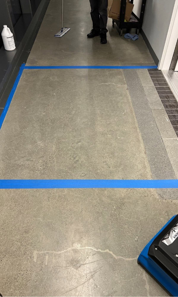 CC-Demo-During Concrete floor demo - during the process - floor is taped off