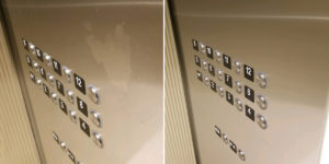 before and after elevator metal restoration