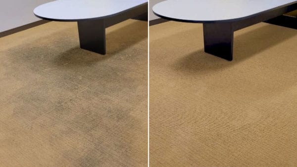 Commercial carpet refresh before and after