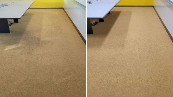 Commercial carpet refresh before and after