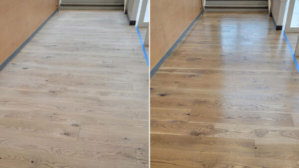 before and after wood floor restoration