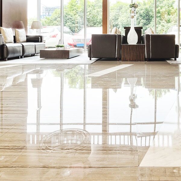 natural stone floors in hotel lobby