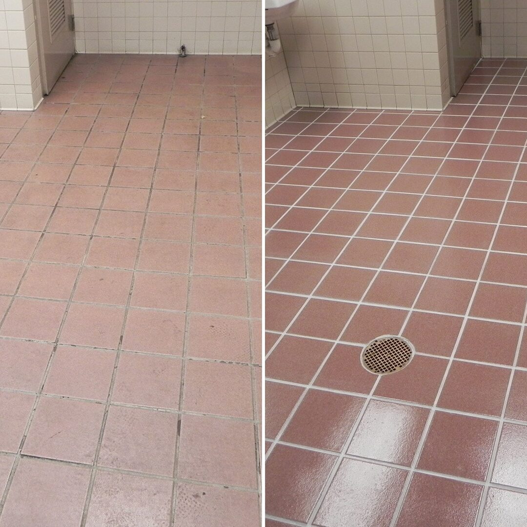 before after terracotta tile and grout restoration