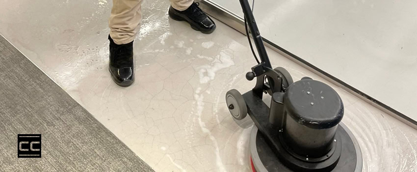 commercial-concrete-floors Corporate Care Team cleaning commercial concrete floors
