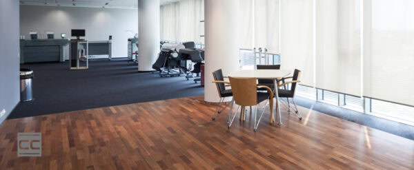wood floor in commercial office building