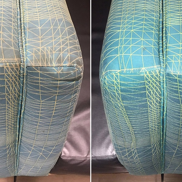 Free Surface Assessment: Discover Your Restoration Savings Potential - Corporate Care Fabric banquet deep clean before and after photo